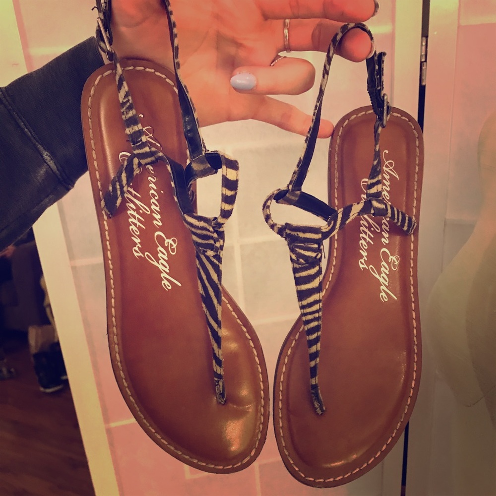 American Eagle zebra sandals